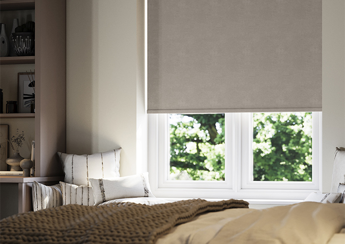 Flori Faux Suede (Blackout), Vapour - Twist&Fit Roller Blind - Image 5